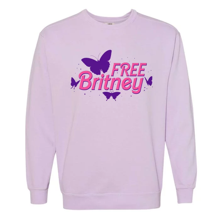 Free Britney Meme Butterflies Garment-Dyed Sweatshirt