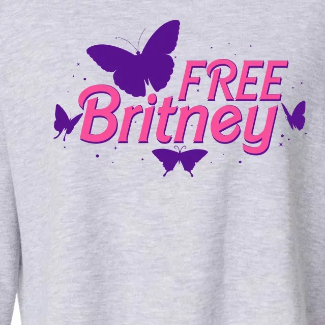 Free Britney Meme Butterflies Cropped Pullover Crew