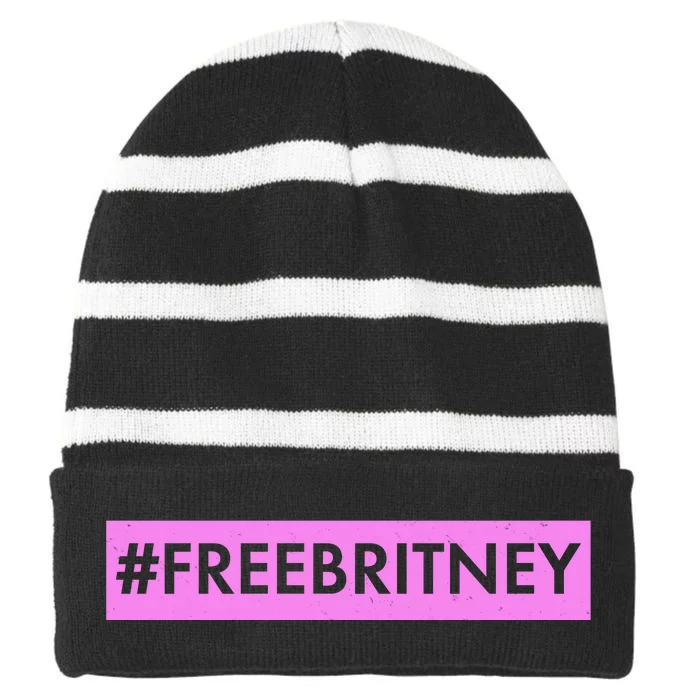 Free Britney Meme Movement Striped Beanie with Solid Band