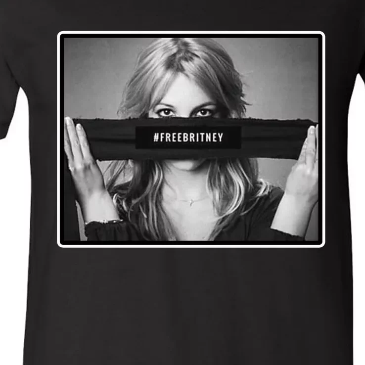 Free Britney Photo Support V-Neck T-Shirt