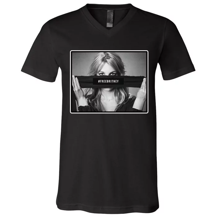 Free Britney Photo Support V-Neck T-Shirt