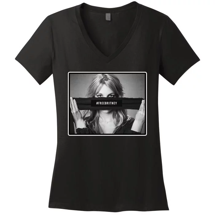 Free Britney Photo Support Women's V-Neck T-Shirt