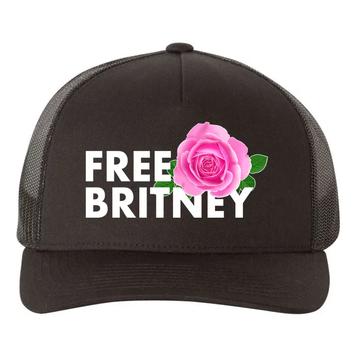 Free Britney Pink Rose Flower Yupoong Adult 5-Panel Trucker Hat