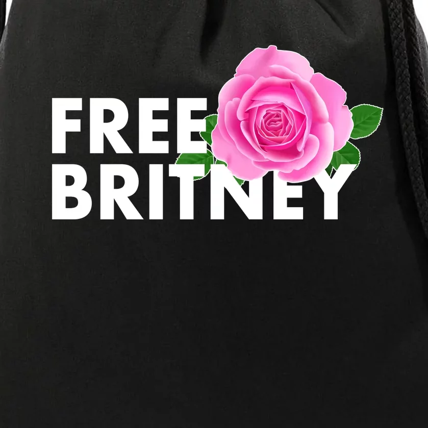 Free Britney Pink Rose Flower Drawstring Bag