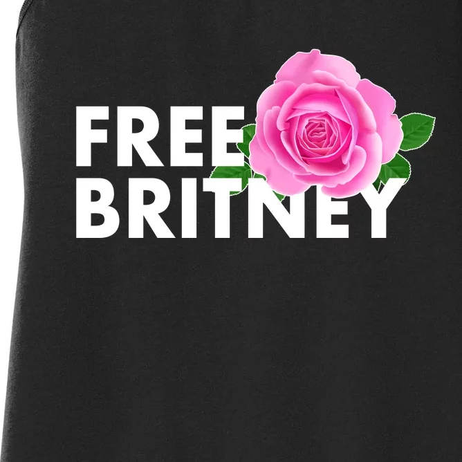 Free Britney Pink Rose Flower Women's Racerback Tank