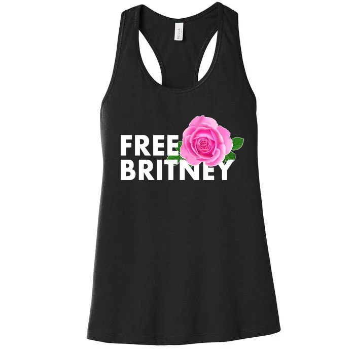 Free Britney Pink Rose Flower Women's Racerback Tank