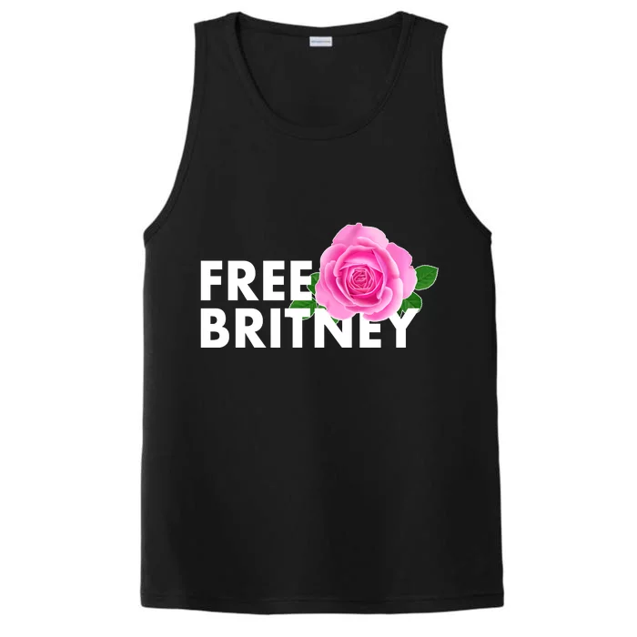 Free Britney Pink Rose Flower Performance Tank