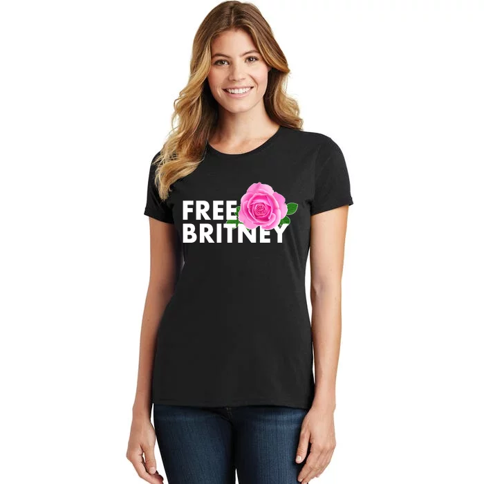 Free Britney Pink Rose Flower Women's T-Shirt