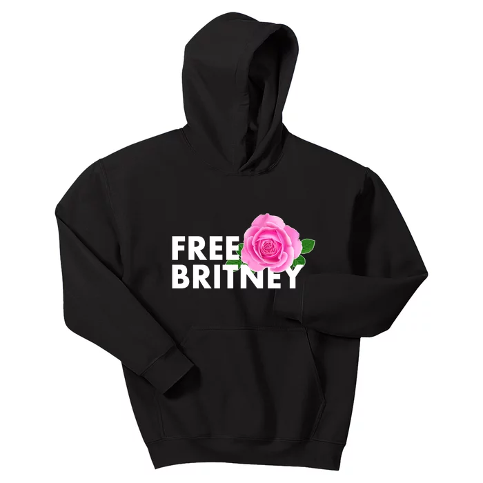 Free Britney Pink Rose Flower Kids Hoodie