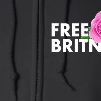 Free Britney Pink Rose Flower Full Zip Hoodie