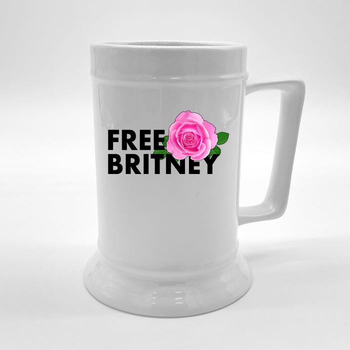 Free Britney Pink Rose Flower Front & Back Beer Stein