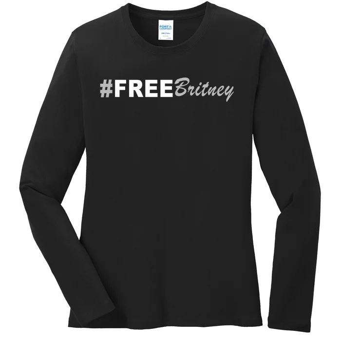 Free Britney Simple Hashtag Logo Ladies Long Sleeve Shirt