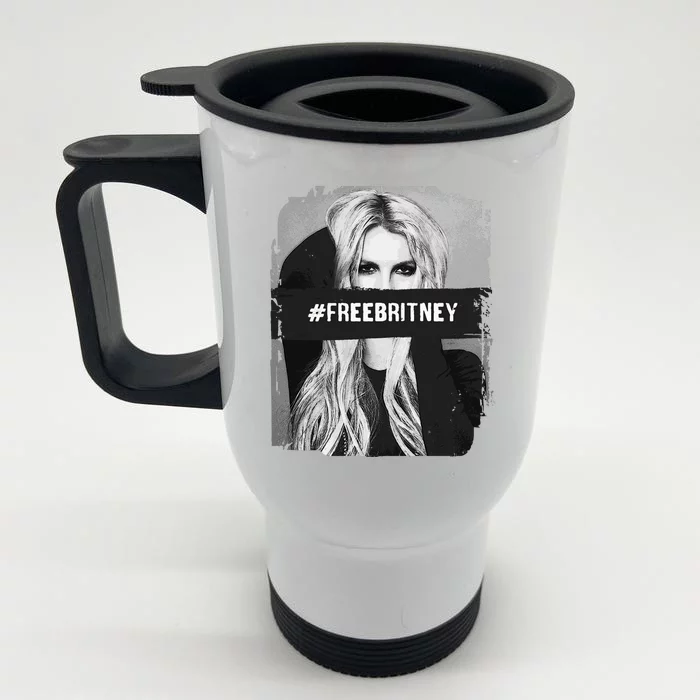 Free Britney Grey Style Front & Back Stainless Steel Travel Mug