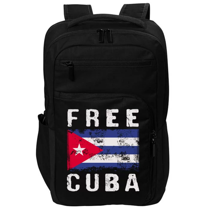 Free Cuba Distressed Flag Impact Tech Backpack