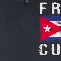 Free Cuba Distressed Flag Softstyle Adult Sport Polo