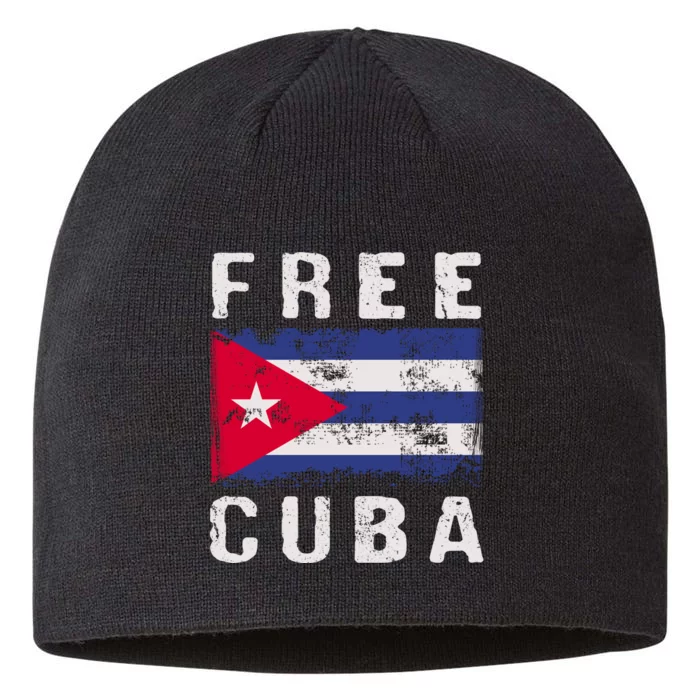 Free Cuba Distressed Flag 8 1/2in Sustainable Knit Beanie