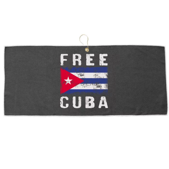 Free Cuba Distressed Flag Large Microfiber Waffle Golf Towel