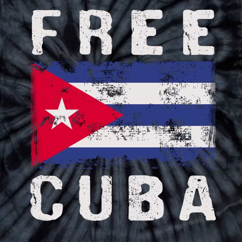 Free Cuba Distressed Flag Tie-Dye T-Shirt