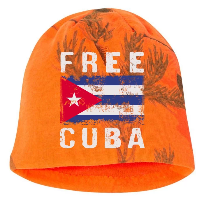 Free Cuba Distressed Flag Kati - Camo Knit Beanie