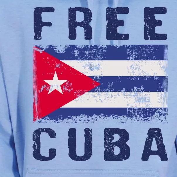 Free Cuba Distressed Flag Unisex Surf Hoodie