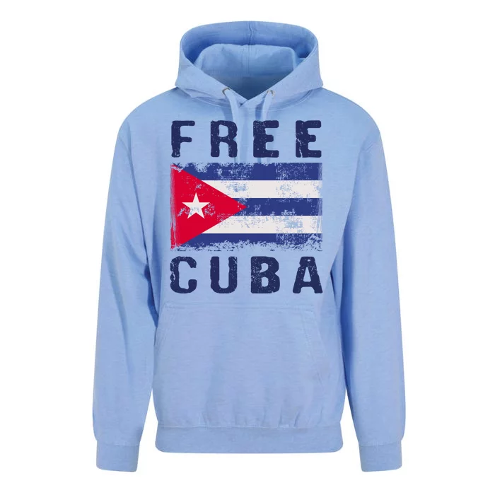 Free Cuba Distressed Flag Unisex Surf Hoodie