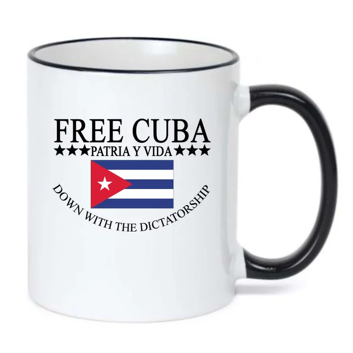 Free Cuba Down With The Dictatorship Black Color Changing Mug