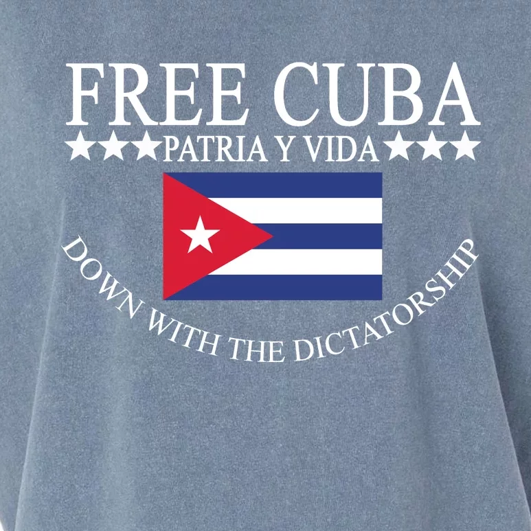 Free Cuba Down With The Dictatorship Garment-Dyed Women's Muscle Tee