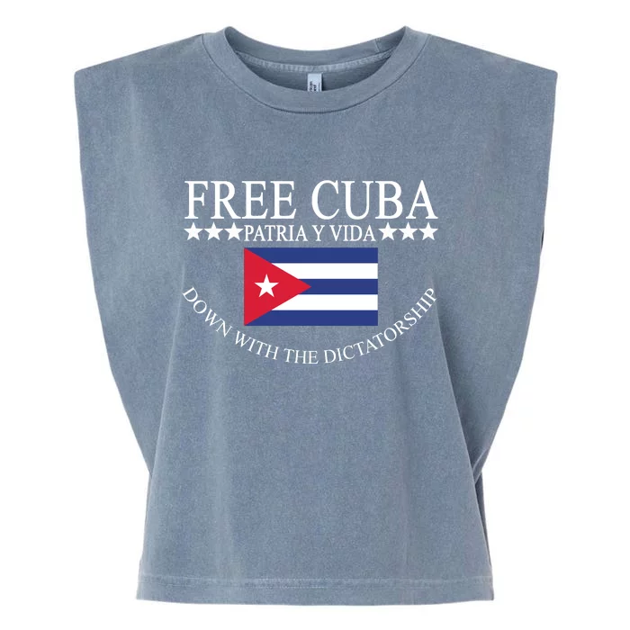 Free Cuba Down With The Dictatorship Garment-Dyed Women's Muscle Tee