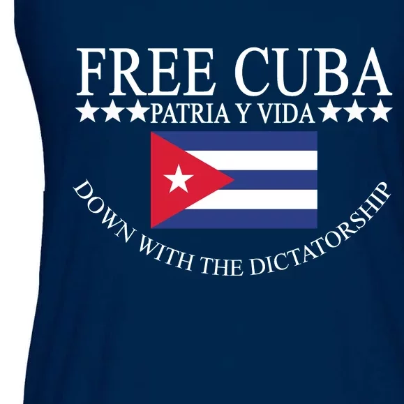 Free Cuba Down With The Dictatorship Ladies Essential Flowy Tank