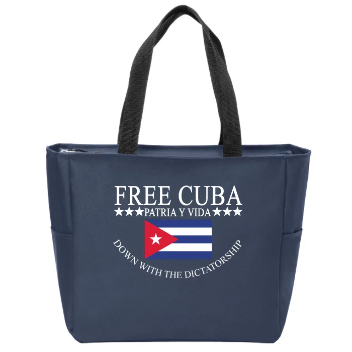 Free Cuba Down With The Dictatorship Zip Tote Bag