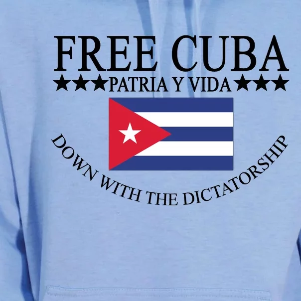 Free Cuba Down With The Dictatorship Unisex Surf Hoodie