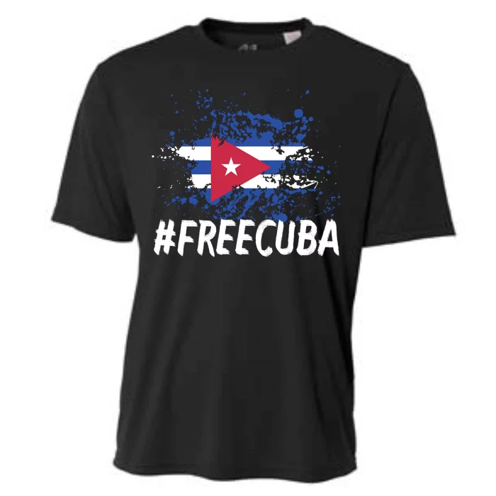 Free Cuba Flag Cooling Performance Crew T-Shirt