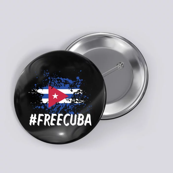 Free Cuba Flag Button