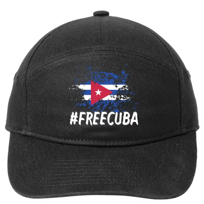 Free Cuba Flag 7-Panel Snapback Hat