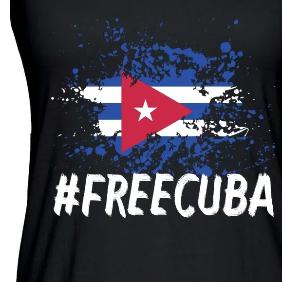 Free Cuba Flag Ladies Essential Flowy Tank