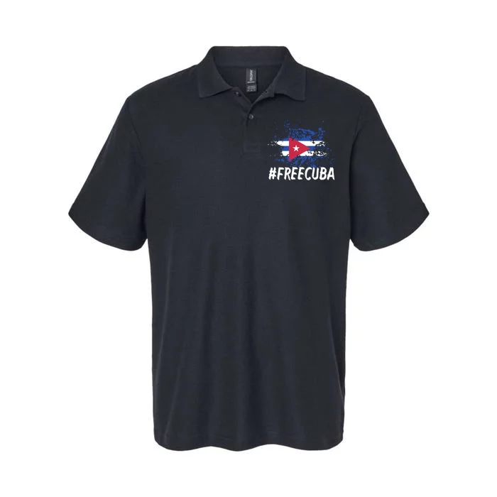 Free Cuba Flag Softstyle Adult Sport Polo