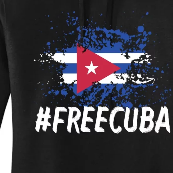 Free Cuba Flag Women's Pullover Hoodie