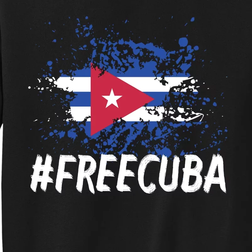 Free Cuba Flag Tall Sweatshirt