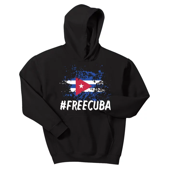 Free Cuba Flag Kids Hoodie