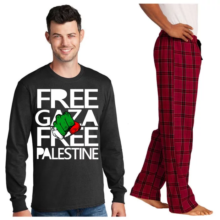 Free Gaza And Palestine Fist Long Sleeve Pajama Set