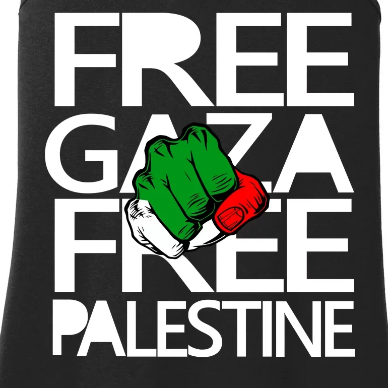 Free Gaza And Palestine Fist Ladies Essential Tank