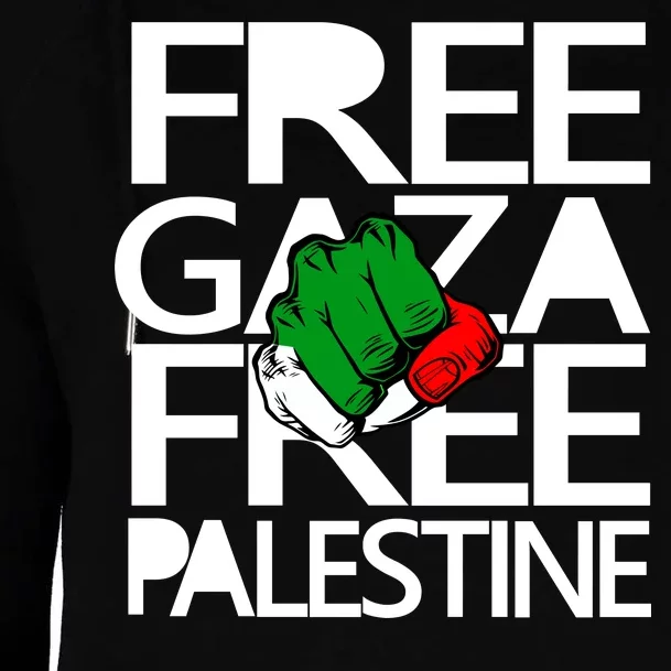 Free Gaza And Palestine Fist Womens Funnel Neck Pullover Hood