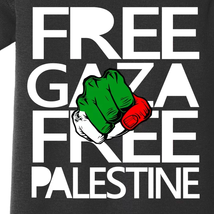 Free Gaza And Palestine Fist Baby Bodysuit