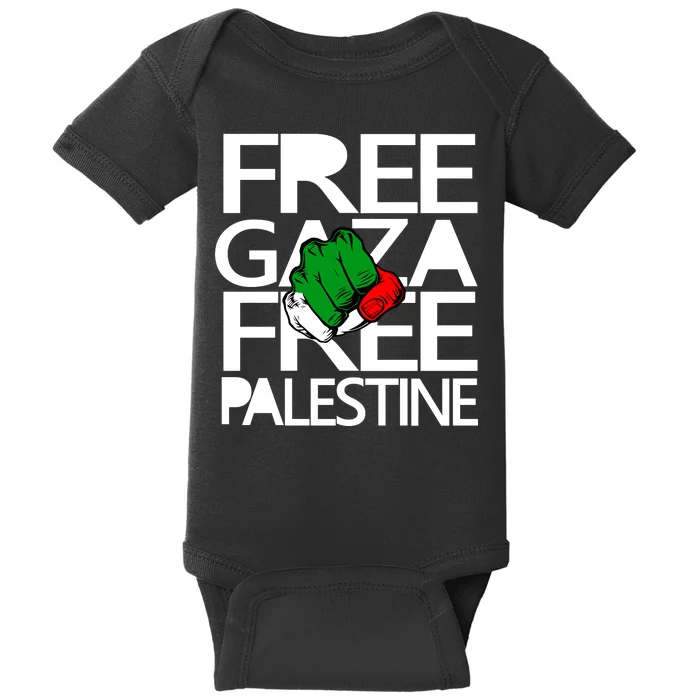 Free Gaza And Palestine Fist Baby Bodysuit