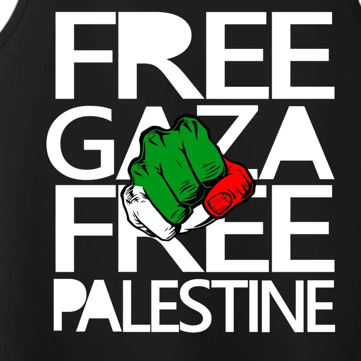 Free Gaza And Palestine Fist Performance Tank