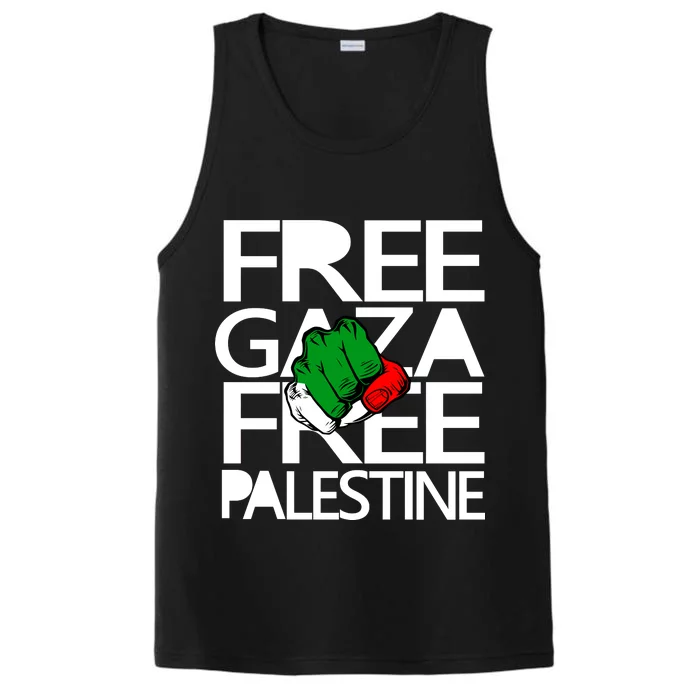 Free Gaza And Palestine Fist Performance Tank