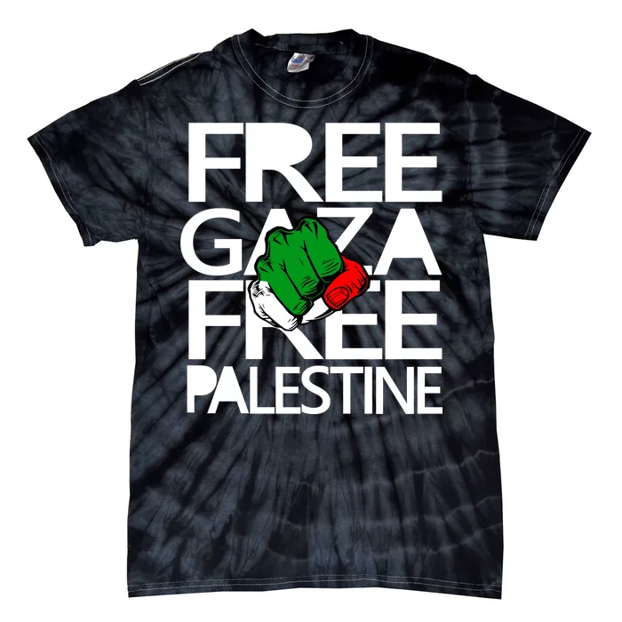 Free Gaza And Palestine Fist Tie-Dye T-Shirt