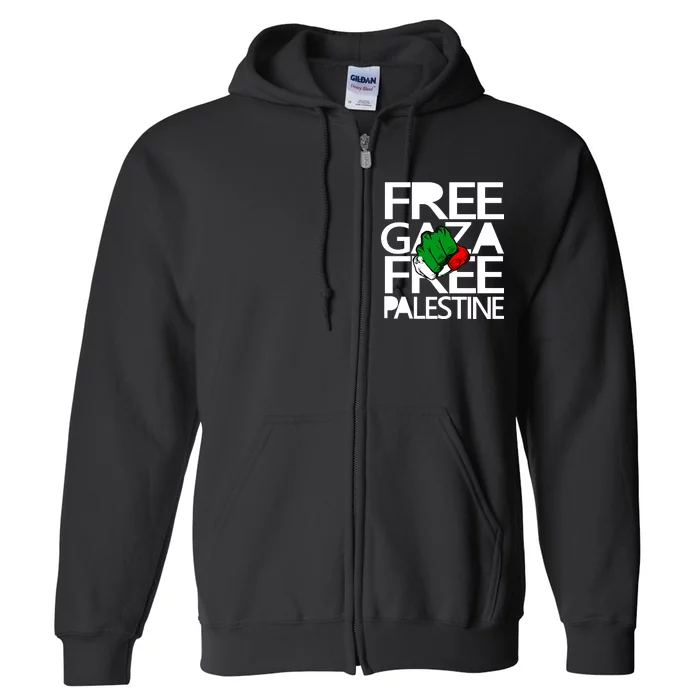 Free Gaza And Palestine Fist Full Zip Hoodie