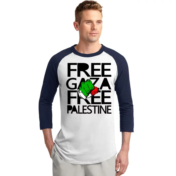 Free Gaza And Palestine Fist Baseball Sleeve Shirt