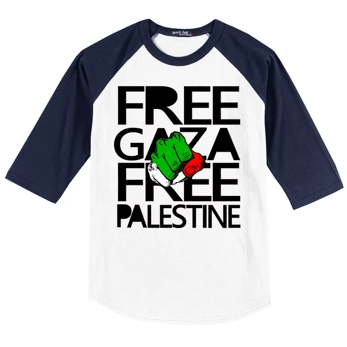 Free Gaza And Palestine Fist Baseball Sleeve Shirt